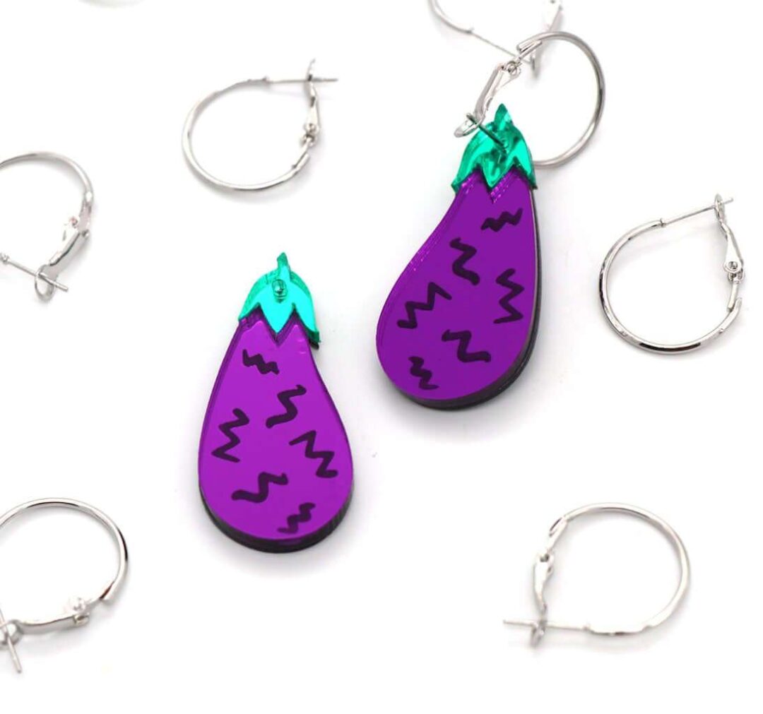 IMG_2146 Earrings "Eggplant" - FUNK DA QUEEN