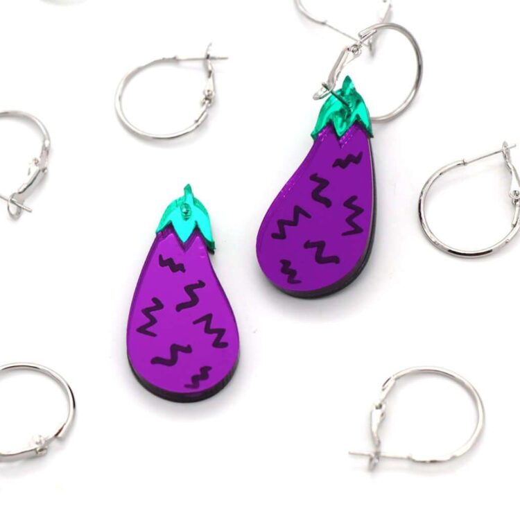 Earrings "Eggplant" - FUNK DA QUEEN