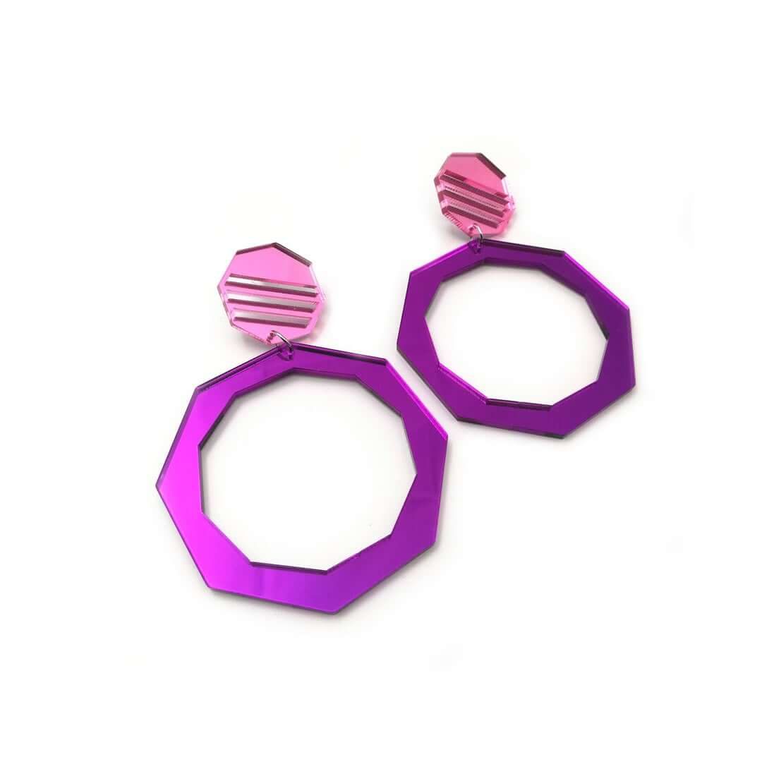 Earrings "Stripped Hoops" - FUNK DA QUEEN