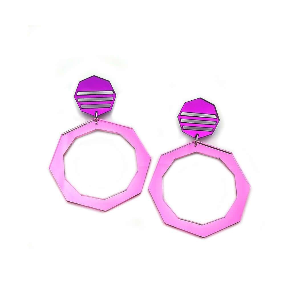 Earrings "Stripped Hoops" - FUNK DA QUEEN