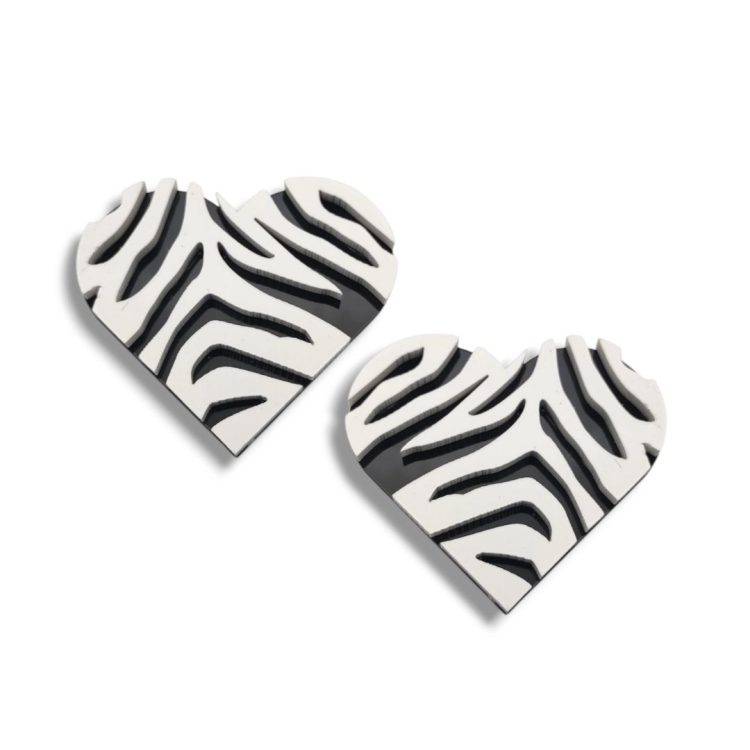 Zebra Heart | Σκουλαρίκια
