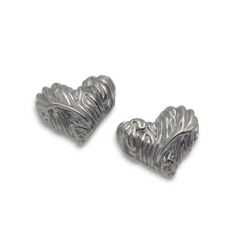 Choco Silver Heart | Earrings