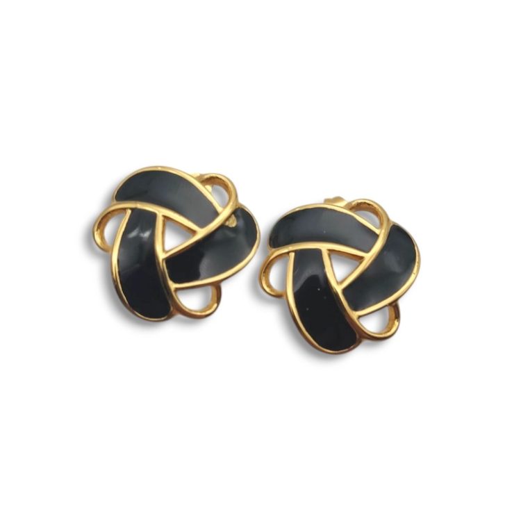 Golden Knot Μαύρα | Σκουλαρίκια