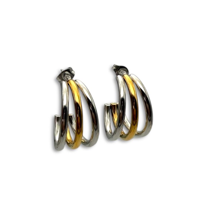 Dual Hoops – Stainless Steel Gold & Silver Hoop Earrings