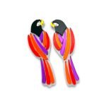 Parrot Party – Plexiglass parrot earrings