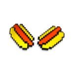 Pixel Pop – HotDog plexiglass earrings in pixel art design