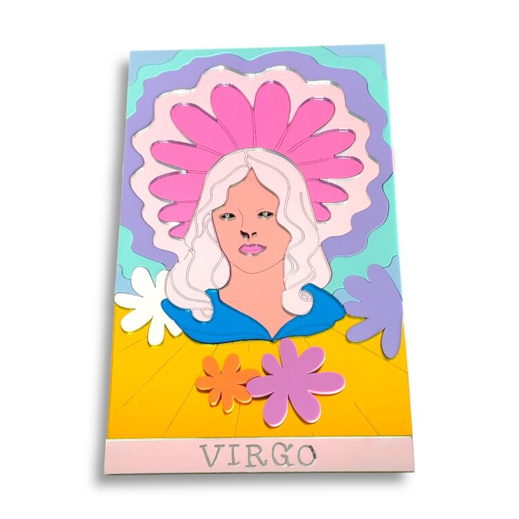 Virgo Wall Art – Handmade plexiglass wall decoration with Virgo zodiac sign