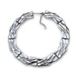 Eclipse Choker Silver – Statement κολιέ με ασημί υγρό εφέ