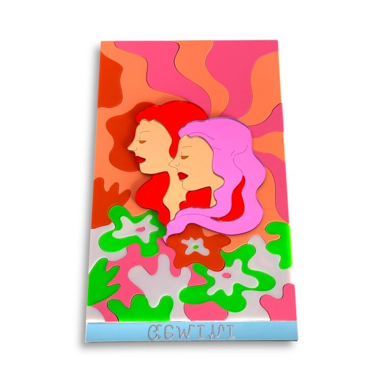 Gemini Wall Art – Handmade plexiglass wall decoration with Gemini zodiac sign