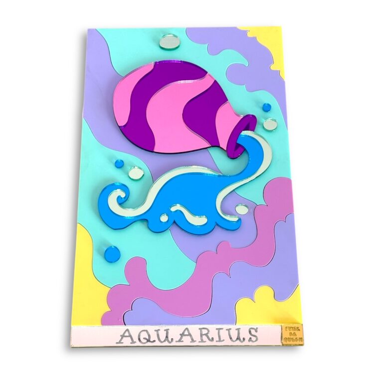 Aquarius Wall Art – Handmade plexiglass wall decoration with Aquarius zodiac sign