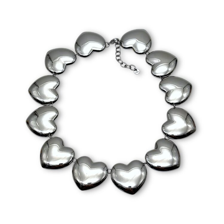 Heartstorm Silver Necklace – Stainless Steel Silver Heart Necklace