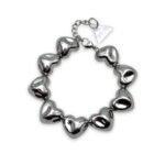 LoveStorm Silver Bracelet – Βραχιόλι με ασημί καρδιές από ατσάλι