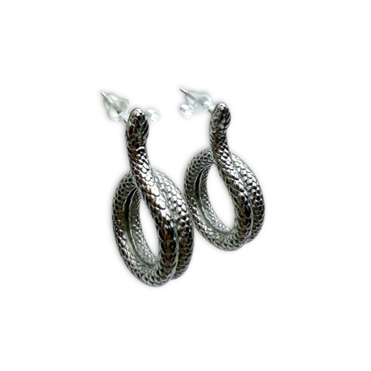 Serpent Hoop Earrings – Silver Snake Earrings