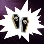 Coffin Skull | Plexiglass Earrings Gothic Studs Alternative Jewelry