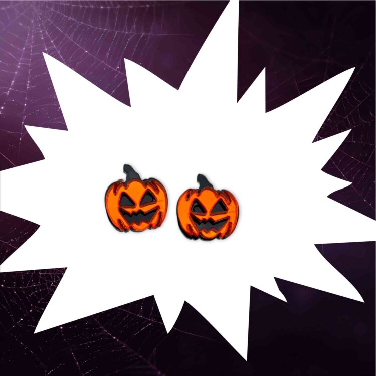 Trick Or Treat Mini | Plexiglass Pumpkin Halloween Earrings