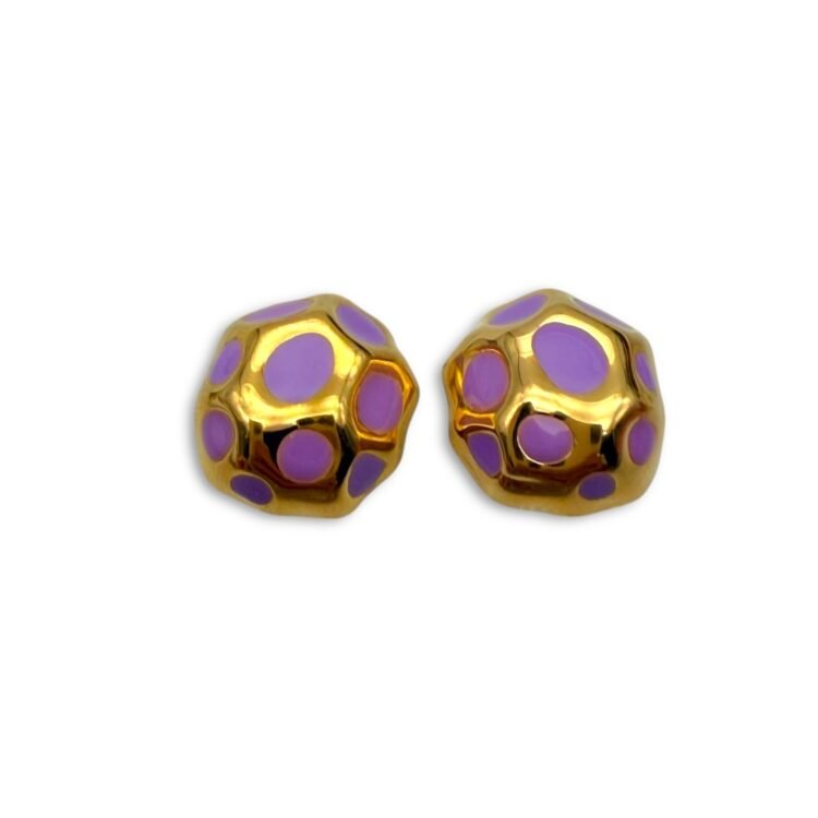 χρυσά enamel λιλά studs BubblePop Lila FunkDaQueen
