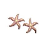ροζ enamel starfish σκουλαρίκια με χρυσό περίγραμμα AstraShell Rose FunkDaQueen