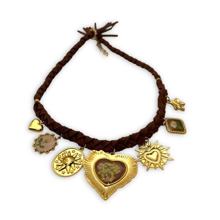 India Heart – Κολιέ από Suede & Ατσάλι FunkDaQueen