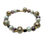 Κολιέ Orbit με κεραμικές χάντρες και επιχρυσωμένα στοιχεία FunkDaQueen