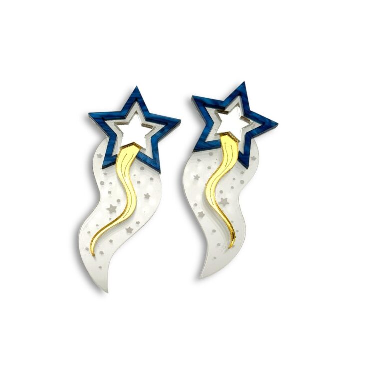 Starflow Silver – Handmade Plexiglass Earrings FunkDaQueen