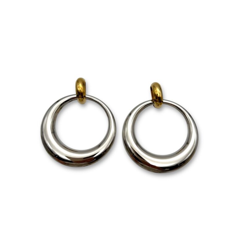 HaloFusion Hoops δίχρωμα ατσάλινα σκουλαρίκια FunkDaQueen