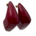 Σκουλαρίκια Red Matter από ρητίνη σε βαθύ κόκκινο FunkDaQueen