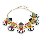 Κολιέ Arlecchino από plexiglass με πολύχρωμα πρόσωπα FunkDaQueen