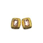 crownstone pink ατσάλινα καρφωτά σκουλαρίκια με ροζ κρύσταλλο