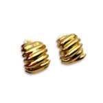 glossy wave stainless steel gold hoops sculptural texture