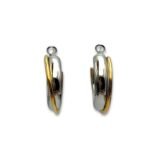 Detail of DualBand Hoops two-tone stainless-steel earrings – FunkDaQueen