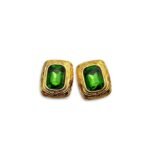 crownstone green ατσάλινα καρφωτά σκουλαρίκια με πράσινο κρύσταλλο
