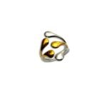 lorena two-tone stainless steel molten drop ring