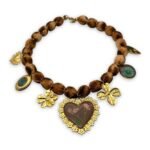 Solflora Brown – Fabric & Stainless Steel Necklace FunkDaQueen