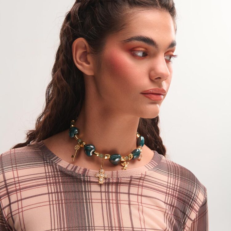 Crossed Desire necklace worn as statement symbolic jewelry – FunkDaQueen