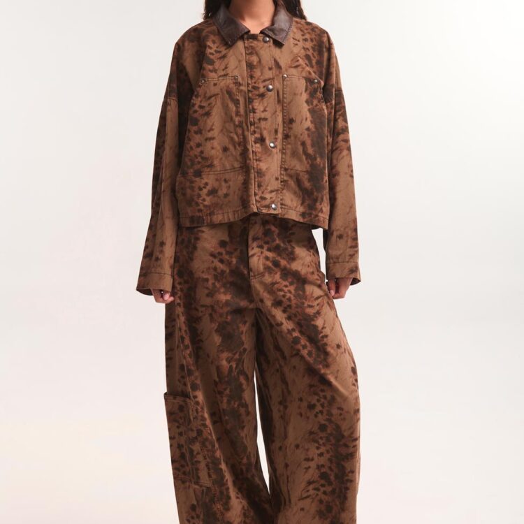 Desert Nomad Set – σετ με baggy παντελόνι και oversized tie-dye τζάκετ με leopard εφέ FunkDaQueen