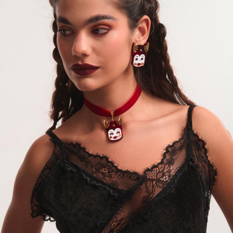 Lil Devil choker worn as statement jewelry – FunkDaQueen