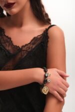 Detail of Dark Milagro bracelet with acrylic stones – FunkDaQueen