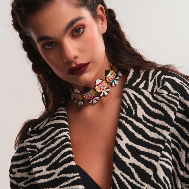 Detail of Arlecchino handmade plexiglass necklace – FunkDaQueen