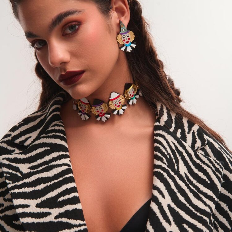 Arlecchino earrings worn as statement art jewelry – FunkDaQueen