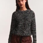 Sweater Black knit with colorful threads – Confetti Knit Sweater