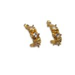 gold textured half hoop earrings stainless steel