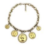gold stainless steel coin necklace