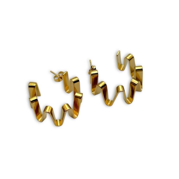 zig gold abstract gold earrings