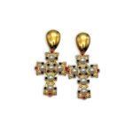 σκουλαρίκια σταυρός με πέρλες Imperial Cross Pearl Earrings