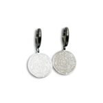 minoan silver σκουλαρίκια κρίκοι με ασημένιο δίσκο FunkDaQueen