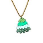 Winter Tree Green κολιέ χειροποίητο plexiglass