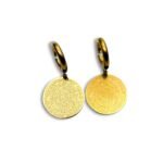 minoan gold σκουλαρίκια κρίκοι με χρυσό δίσκο FunkDaQueen