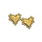 sacred glow heart earrings χρυσά σκουλαρίκια καρδιά ανάγλυφα
