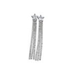 shooting star silver ατσάλινα σκουλαρίκια με strass FunkDaQueen