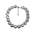 Lovelace Silver κολιέ ατσάλι με ασημί καρδιές